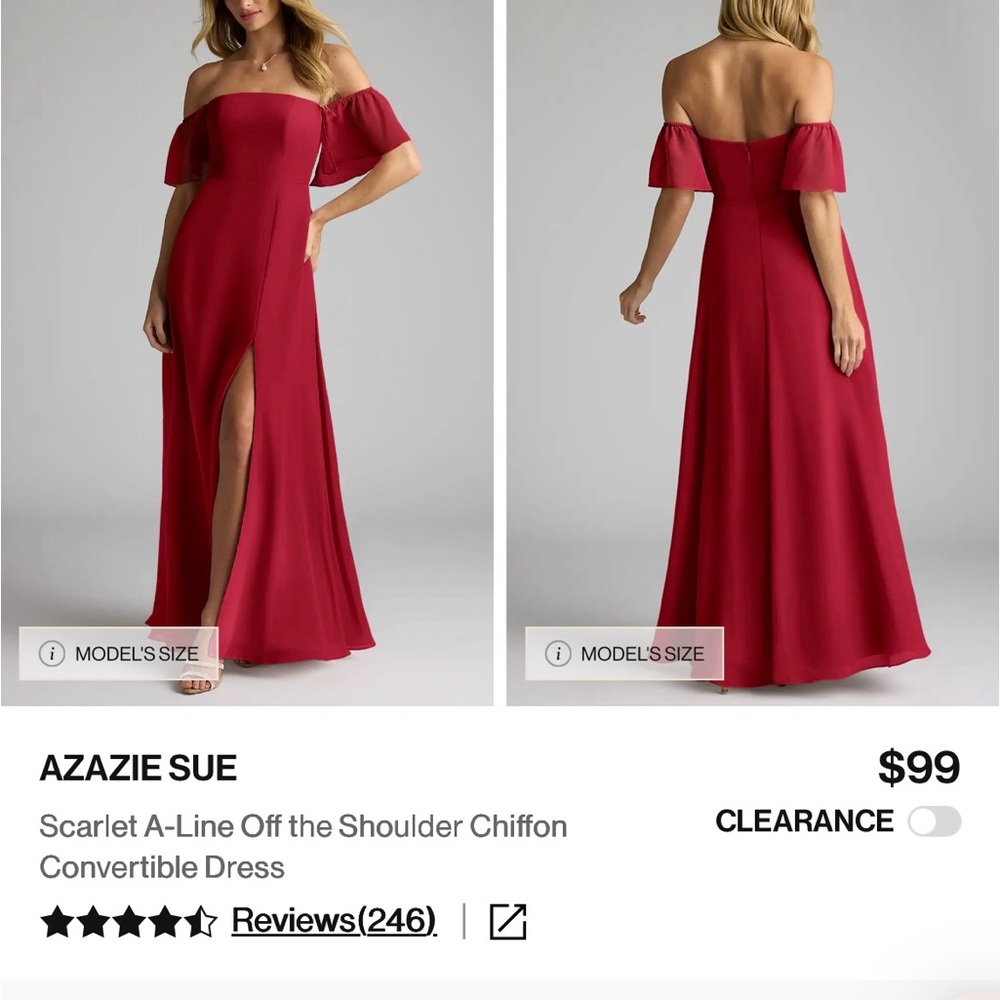 Azazie Sue Scarlet Chiffon Dress